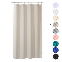 AmazerBath Plastic Shower Curtain, 54" W x 78" H EVA 8G Shower Curtain with Heavy Duty Clear Stones and Grommet Holes, Waterproof Thick Bathroom Plastic Shower Curtains Without Chemical Odor-Khaki