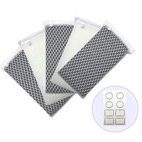 Dish Sponge and Seasoning Seal Sticker Set, Black and White coler 5 Pcs, Non Scratch net Sponge, Dirt Such as Glass, Stainless Steel Pot, Enamel Pot Falls Well (5)