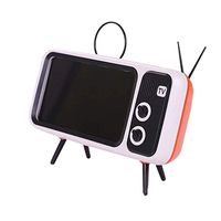 Mini Speaker Retro TV Mobile Phone Screen Stand Bluetooth Speaker with AUX FM BT Optional (Orange)
