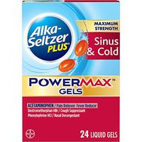 ALKA-SELTZER PLUS Maximum Strength PowerMax Gels with Acetaminophen, Sinus & Cold Medicine for Adults, 24 Count