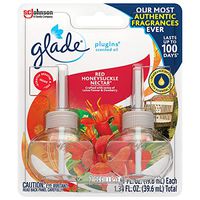 Glade PlugIns Refills Air Freshener, Scented and Essential Oils for Home and Bathroom, Red Honeysuckle Nectar, 1.34 Oz, 2 Count
