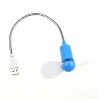 GOTD Flexible USB Mini Cooling Fan Cooler For Laptop Desktop PC Computer, USB Power, DC12V, Length 12.2inch (Blue)