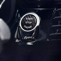 JMY Carbon Fiber Sports Engine Start Stop Button Cover For BMW (1 3 5 6 X1 X3 X5 X6 Series, E81 E90 E91 E60 E63 E84 E83 E70 E71), Engine Switch Power Ignition Replacement (E Chassis, Black)