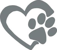 hBARSCI Heart & Paw Print Vinyl Decal - 5 Inches - for Cars, Trucks, Windows, Laptops, Tablets, Outdoor-Grade 2.5mil Thick Vinyl - Gray