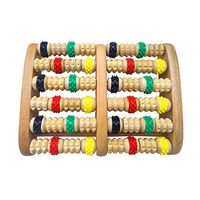 Kedelak Dual Foot Massager Roller Solid Wooden Roller rubbing Foot Massage six Meridian Points Relieve Plantar Fasciitis, Stress, Heel, Arch Pain - The Original - Shiatsu Acupressure Relaxation