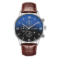 Men's Watches,Fxbar Classic Men Business Wristwatch Luxury Black Leather Strap Dress Watch Analog Wrist Watch(F)