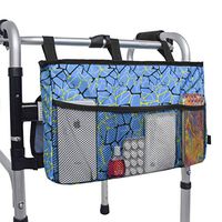 Walker Bag Organizer, MDSTOP Hanging Storage Bag, Waterproof Accessory Tote Caddy, Universal Fits for Walkers, Scooters or Rollator Walkers (Blue, 16.5" x 9")