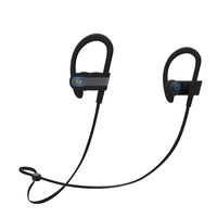 MQbix Wireless Premium Quality Bluetooth Sports Earphones with Secure Fit Wrap-Around Ear-Hooks Built-in Microphones Black (MQBT57BLK)
