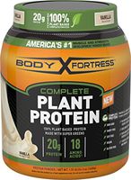 Body Fortress Vegan Plant Based Hemp and Pea Protein Powder, Gluten Free, Vanilla, With Vitamin D and Zinc to Support Immune Health, 1.51 lbs