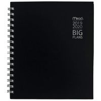 Mead 2019-2020 Academic Year Weekly & Monthly Planner/Appointment Book, Medium, 7" x 8-3/4", Big Plans, Black (CAW53005)