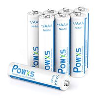 POWXS AAA Rechargeable Batteries (800mAh), Pre-Charged 1.2 Volt Ni-MH AAA Batteries - 8 Pack