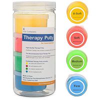 FlintRehab Premium Quality Therapy Putty (4 Pack, 3-oz Each) for Hand Exercise Rehab. Fidgeting, and Stress Relief