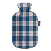 Fashy Hot Water Bottle with Tartan Cover, 2 Litre, Litre (Aqua)