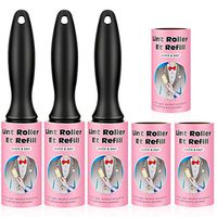 Allnice Extra Sticky Lint Roller Handheld Lint Remover Rollers with 6 Refills & 3 Handles, Ideal for Pet Hair Removal, Car Seats, Clothes, Furniture, and Floors (360 Sheets, 60 Sheets Per Roll)