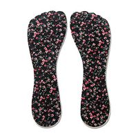 1Pair High Heel Gel Insoles- Self Adhesive Comfortable Thin Silicone Non Slip Shoe Pad Adhesive Gel Foot Pad for Pain Relieve (Black Flower)