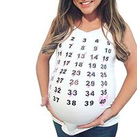 Maternity T Shirt - Number Sign Baby Comeing Baby Bump Tee - Funny Pregnancy Nursing Mother Tops for Mom to Be (White, L)