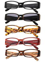 5-Pack Ladies Reading Glasses Includes Sunshine Readers for Women +1.0