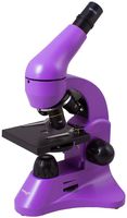 Levenhuk Rainbow 50L Amethyst Lightweight Student Microscope (40-800x) with Experiment Kit and Storage Case
