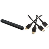 Yamaha YAS-108 Sound Bar with Built-in Subwoofers & Bluetooth & AmazonBasics High-Speed HDMI Cable, 6 Feet, 2-Pack