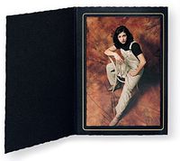 Cardboard Photo Folder for a 5x7 Photo - Black Waffled with Gold Border - Pack of 50