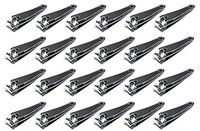 Stainless Steel Nail Clippers- 24-Pack Mini Fingernail Toenail Cutters Trimmers, Manicure Pedicure Accessories, Grooming Tools, Nail Care Tools for Travel, Home, Purse, 2.1 x 0.5 Inches