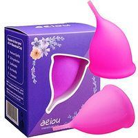 TEERFU Menstrual Cups with Free Bag - 2Pack Large Size - Period Cup,Soft, Flexible, Reusable Medical-Grade Silicone - Post Childbirth Size