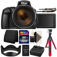 Nikon COOLPIX P1000 Digital Camera + 32GB Memory Card + Wallet + 12 Flexible Tripod + 3pc Cleaning Kit
