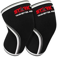 Starktape Knee Sleeves (1 Pair) Compression & Support for Weightlifting, Powerlifting, Squats. Designed for Help Athletic Performance, 7 mm Thick Neoprene Brace Protector for Men & Women Small