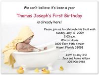 Splish Splash 1st Birthday Invitations - Set of 20