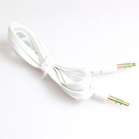 Lefthigh 3.5mm Auxiliary Stereo Cable Audio Cable Male to Male Flat Audio Music Aux Cable 1m (White)