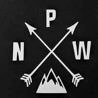 Chase Grace Studio Pacific Northwest Mountains PNW Vinyl Decal Sticker|White|Cars Trucks SUVs Vans Laptops Walls Glass Metal|5.7" X 5.25"|CGS943