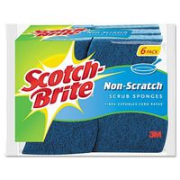 Non-Scratch Multi-Purpose Scrub Sponge, 4 2/5 x 2 3/5 Inch, Blue, 6/Pack by Scotch-Brite