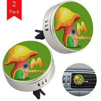 Lovely Mushroom House 2 pcs silver Car Essential Oil Diffuser Vent Clip Aromatherapy Diffuser Locket Air Freshener with 4 Refill Pads 1.33x1.83in