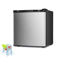 Kismile 1.1 Cu.ft Upright Freezer with Compact Reversible Single Door,Removable Shelves Free Standing Mini Freezer with Adjustable Thermostat for Home/Kitchen/Office (Stainless steel, 1.1 cu.ft)