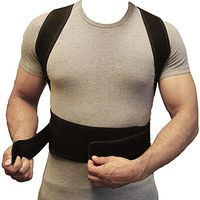 Adjustable Back Support Improve Bad Posture Corrector Comfortable for Men Women Neck Shoulder Support Belt Black (M)