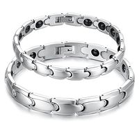 SunnyHouse His or Hers Matching Set Couple Titanium Magnetic Bracelet Anti-Fatigue Anti-Radiation in a Gift Box (Hers)