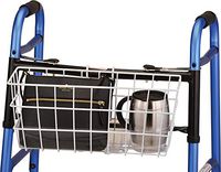 NOVA Folding Walker Basket with Cup Holder Bottom Liner Insert, Universal Fit, Easy On and Off