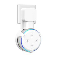 SPORTLINK Outlet Wall Mount Hanger Holder for Echo Dot 3rd Gen, Compact Bracket Case Plug in Kitchen Bathroom Bedroom, Built-in Cable Management (White)