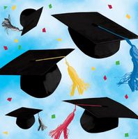 Cap Toss Graduation Beverage Napkins 20 Per Pack