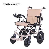 QBYLYF Fold Travel Lightweight Motorized Electric Power Wheelchair Scooter, Aviation Travel Safe Electric Wheelchair Heavy Duty Power Wheelchair (Color : Single Control)