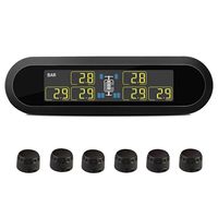 B-Qtech Wireless Solar Power TPMS Tire Pressure Monitoring System RV Truck TPMS with 6 Sensors for Car RV Truck Tow Motorhome Travel Trailer's Pressure and Temperature (RV TPMS)
