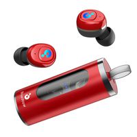 Bluetooth Earphone Update Version,True Wireless Earbuds, Bluetooth Headphone with Portable Charging Case, Passive Noise Cancellation, iPX4 Sweatproof, Auto On & Connect, iOS & Android Support A5 - Red