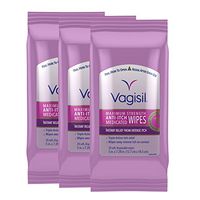 Vagisil Anti-Itch Medicated Feminine Vaginal Wipes, Maximum Strength, 20 Wipes (Pack of 3, Packaging May Vary)