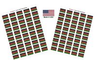 Made in USA! 100 Country Flag 1.5" x 1" Self Adhesive World Flag Scrapbook Stickers, Two Sheets of 50, 100 International Sticker Decal Flags Total (Kenya)