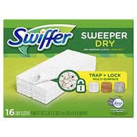 Swiffer Sweeper Dry Sweeping Pad, Multi Surface Refills for Dusters Floor Mop, with Febreze Lavender, 16 count