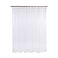 AmazerBath Plastic Shower Curtain, 72" W x 65" H EVA 8G Thick Bathroom Shower Curtains No Smell with Heavy Duty Clear Stones and 12 Rust-Resistant Grommet Holes-Clear