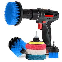 EZ Scrub Drill Brush And Pad Bundle Set - High Performance Accessory Drill Attachments For Deep Cleaning - Multi Use - Bathroom, Grout, BBQ, Tile, Brick, Tires, Kitchen, Carpet, Boats, RV's (Blue)
