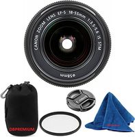 Canon EF-S 8114B002 18-55mm IS STM (Bulk White Box Packaging) DBPREMIUM Lens Bundle + High Definition U.V. Filter + Deluxe Pouch for Canon Digital SLR Cameras