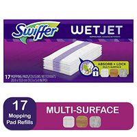 Swiffer Wetjet Hardwood Mop Pad Refills for Floor Mopping and Cleaning, All Purpose Multi Surface Floor Cleaning Product, 17 Count