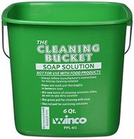 Winco PPL-6G Cleaning Bucket, 6-Quart, Green Soap Solution by Winco